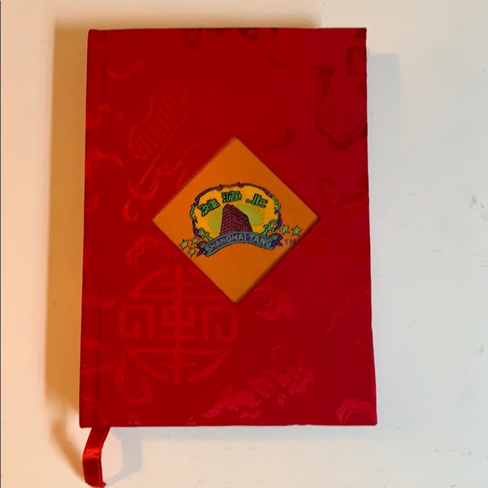 shanghai tang red woven notebook